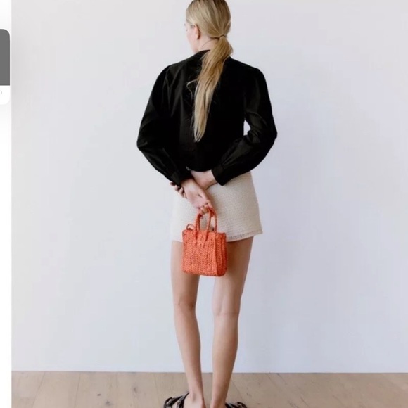 Zara Boho Black Embroidered Top Blouse Shirt long sleeve NWT size extra small - Picture 3 of 10